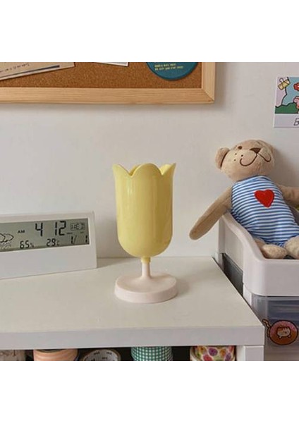 Lale Petal Kalem Tutucu, Masaüstü Depolama Makyaj Fırçası Kovası, Dekoratif Küçük Süsler Öğrenci Kalem Sahibi (Yurt Dışından) fiyatları