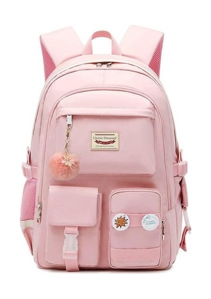 Laptop Sırt Çantası 15.7 Inç Okul Çantası Kolej Sırt Çantası - Pembe (Yurt Dışından)