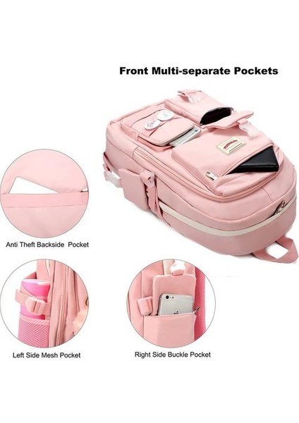 Laptop Sırt Çantası 15.7 Inç Okul Çantası Kolej Sırt Çantası - Pembe (Yurt Dışından) fırsatları