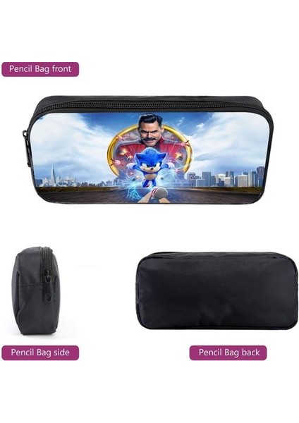 Sırt Çantası Sonic Sırt Çantası Seti 3 Adet Öğrenci Okul Çantası Tek Katmanlı Kalem Çantası Küçük El Çantası (Yurt Dışından)
