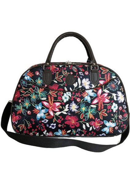 Deri Kadın Seyahat Çantaları Çanta Yeni Moda Taşınabilir El Fitness Çiçek Duffel Çanta Su Geçirmez Hafta Sonu Çanta Lady XA790WB (Yurt Dışından)