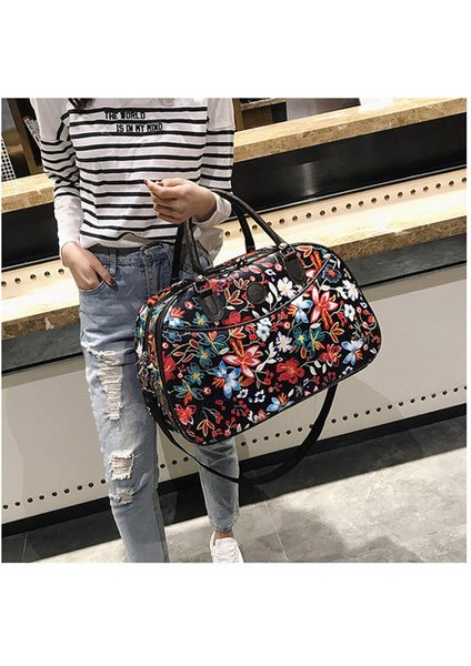 Deri Kadın Seyahat Çantaları Çanta Yeni Moda Taşınabilir El Fitness Çiçek Duffel Çanta Su Geçirmez Hafta Sonu Çanta Lady XA790WB (Yurt Dışından) modelleri