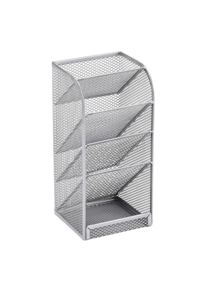 Eğik Kalem Tutucu Kozmetik Kutusu, Ofis Depolama Kutusu Masaüstü Depolama Tüpü, Çok Işlevli Çok Katmanlı Metal Kalem Tutucu (Yurt Dışından)