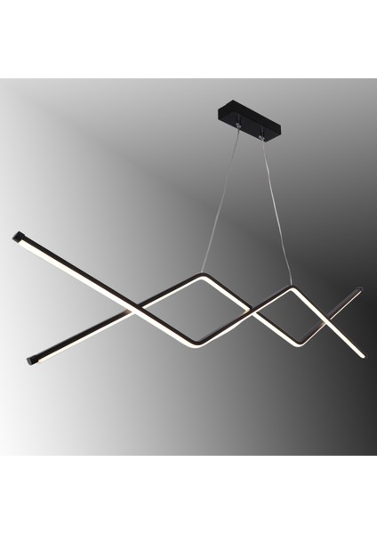 Zikzak Masa Üstü Modeli Siyah LED Avize