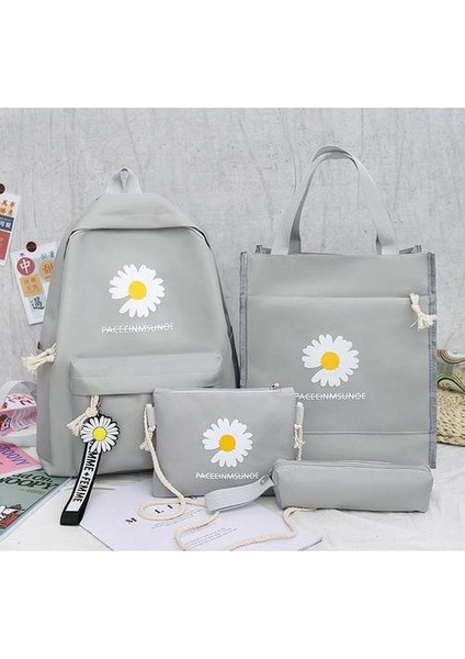4'lü Papatya Desenli Kanvas Sırt Çantası Seti (Yurt Dışından) fiyatları
