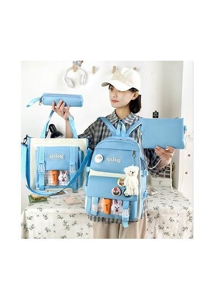 Schoolgirls Hafif Taze ve Sevimli Büyük Kapasiteli Okul Çantası 4 Parça Set (Yurt Dışından) fiyatları