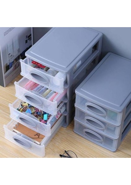 Çekmece Masaüstü Ofis Saklama Kutusu, Öğrenci Masa Kırtasiye Rafı, Çok Katmanlı Şeffaf Depolama Kabini (Yurt Dışından) fırsatları