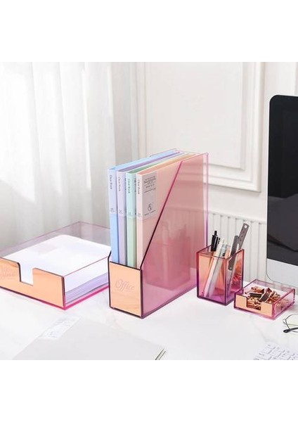 Ofis Masaüstü Dosya Depolama Kutusu, Light Luxury A4 Dosya Kutusu Son Kutu, Ev Eğitim Kitap Depolama Kutusu Dosya Kutusu (Yurt Dışından)