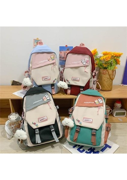 Ruichihu Kontrast Renkli Kadın Sırt Çantası - Siyah (Yurt Dışından) fırsatları