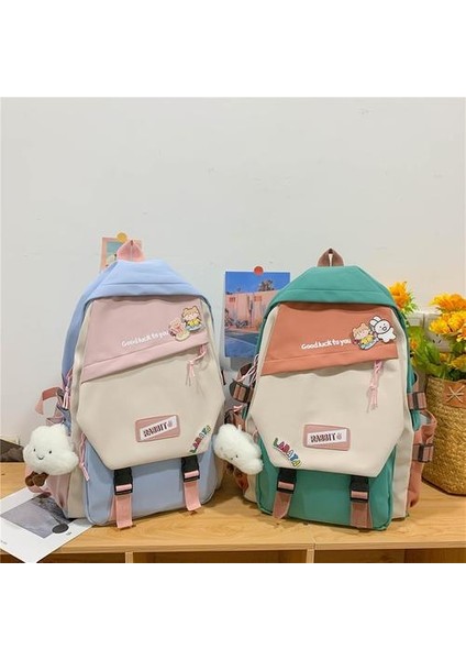 Ruichihu Kontrast Renkli Kadın Sırt Çantası - Siyah (Yurt Dışından) indirimleri