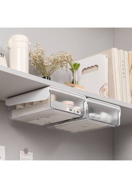 Desk Çekmecesi Masaüstü Saklama Kutusu, Ofis Iyi Şeyler Görünmez Masa Rafı, Kırtasiye Küçük Asılı Gizli Çekmece (Yurt Dışından) fiyatları