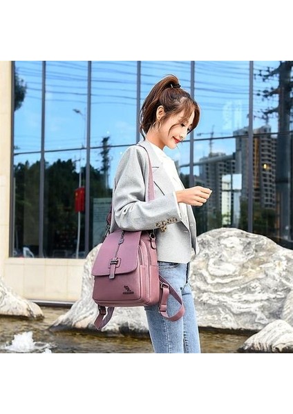 Sırt Çantası Kadın Tasarımcı Yüksek Deri, Seyahat Için Çanta Kadın Moda Okul Çok Fonksiyonlu Büyük Kapasiteli Sırt Çantaları (Yurt Dışından) modelleri