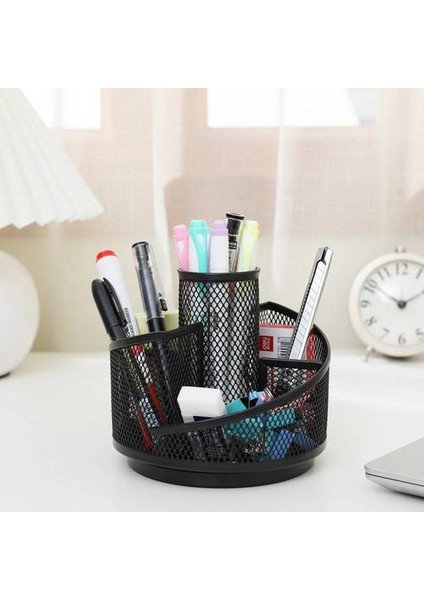 Basit Metal Dönen Depolama Kalemi Tutucusu, Yaratıcı Ferforje Kalem Kovası, Ofis Masası Çok Fonksiyonlu Büyük Kapasiteli Depolama Kepçesi (Yurt Dışından) fiyatları