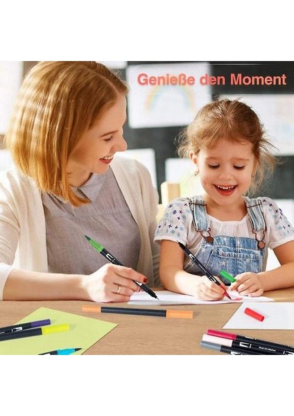 Çift Uçlu Fırçalar Çocuklar ve Yetişkinler Için 24 Renkli Keçe Kalem Seti Sanat Işaretleri Renkli Kalemler (Yurt Dışından)