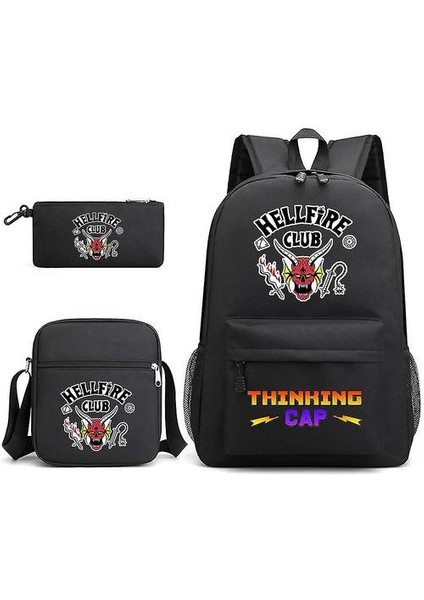 Hellfire Club Sırt Çantası Üç Parçalı Set Okul Çantası (Yurt Dışından) fiyatları