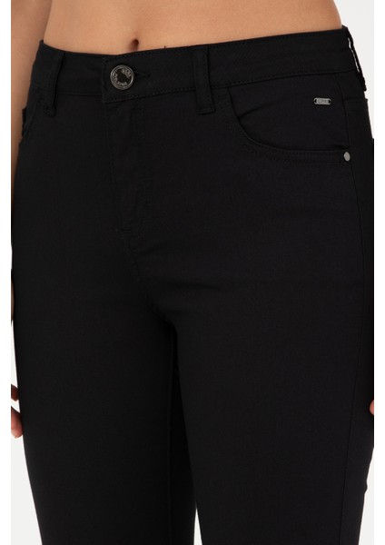 Kadın Siyah Pantolon (Kanvas-Chino) 50281692-VR046