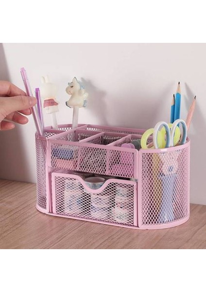 Çekmeceli Çok Fonksiyonlu Saklama Kutusu, Ferforje 9 Izgara Masası Organizatör Kutusu, Masaüstü Öğrenci Kırtasiye Depolama Kutusu (Yurt Dışından) modelleri