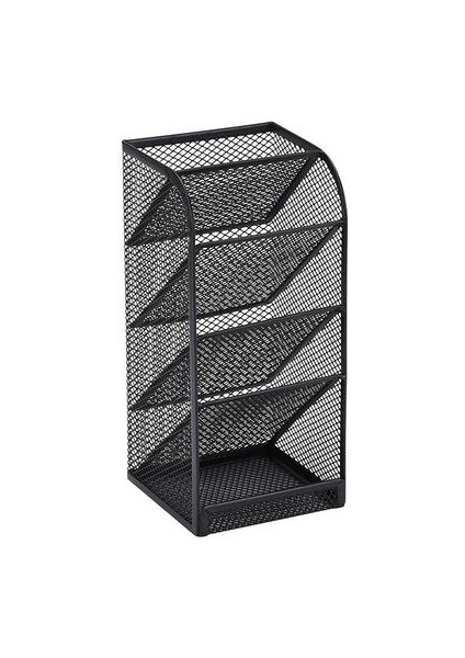 Eğik Kalem Tutucu Kozmetik Kutusu, Ofis Depolama Kutusu Masaüstü Depolama Tüpü, Çok Işlevli Çok Katmanlı Metal Kalem Tutucu (Yurt Dışından)