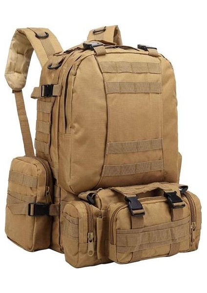 1x Kamuflaj Daypack Dizüstü Bilgisayar Taktik Sırt Çantası Bookbag Bisiklete Binme Haki (Yurt Dışından)