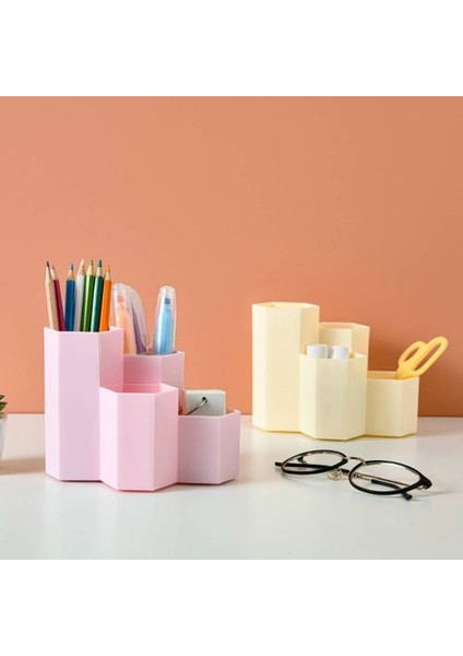 Yaratıcı Kozmetik Saklama Kutusu, Ofis Kırtasiye Kalemi Tutucu, Öğrenci Masaüstü Altıgen Kalem Tutucu (Yurt Dışından) fiyatları