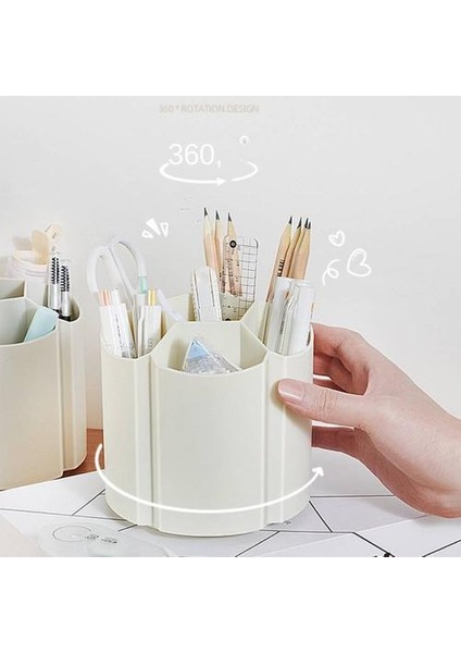 Ofis Döndürülebilir Kalem Tutucu, Masaüstü Kırtasiye Saklama Kutusu Kalem Tutucu, Kız ve Kızlar Için Yaratıcı Kalem Tutucu Kovası (Yurt Dışından) modelleri