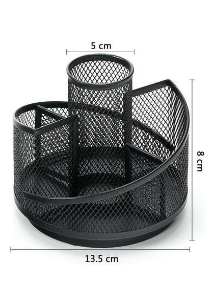 Basit Metal Dönen Depolama Kalemi Tutucusu, Yaratıcı Ferforje Kalem Kovası, Ofis Masası Çok Fonksiyonlu Büyük Kapasiteli Depolama Kepçesi (Yurt Dışından) fırsatları