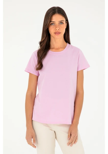 U.S. Polo Assn. Kadın Pembe Tişört Basic 50296152-VR041