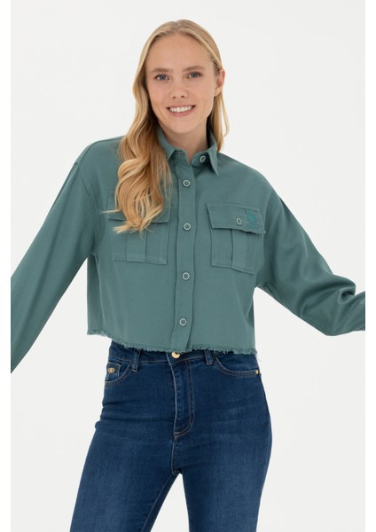 Kadın Mint Gömlek Desenli 50271427-VR090