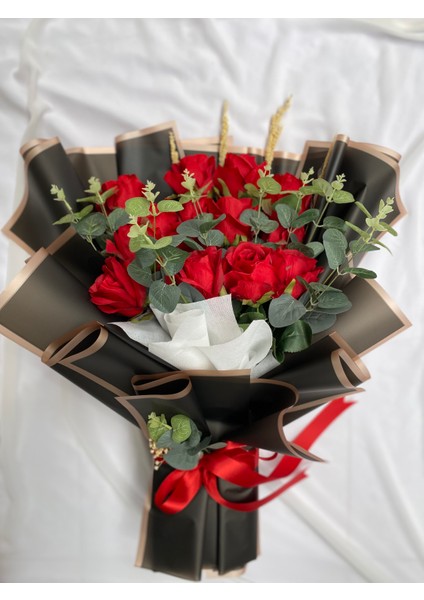 Isteme Çiçeği Söz Çiçeği Kırmızı Gül Okaliptüs Sevgiliye Hediye Yapay Çiçek fiyatları