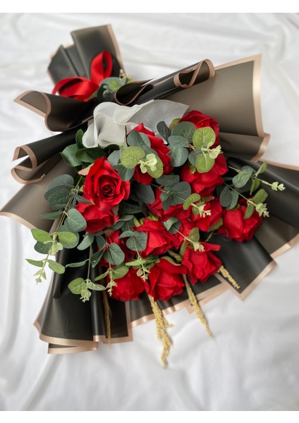 Isteme Çiçeği Söz Çiçeği Kırmızı Gül Okaliptüs Sevgiliye Hediye Yapay Çiçek modelleri