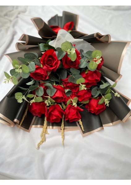 Isteme Çiçeği Söz Çiçeği Kırmızı Gül Okaliptüs Sevgiliye Hediye Yapay Çiçek indirimleri