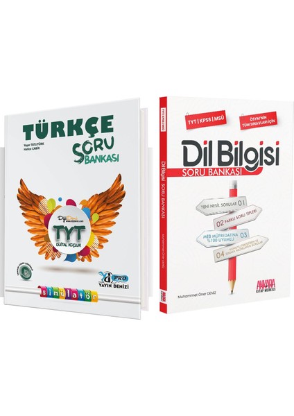 Yayın Denizi Yayınları TYT Türkçe Pro ve Ankara Kitap Merkezi Yayınları Dil Bilgisi Soru Bankası Seti 2 Kitap