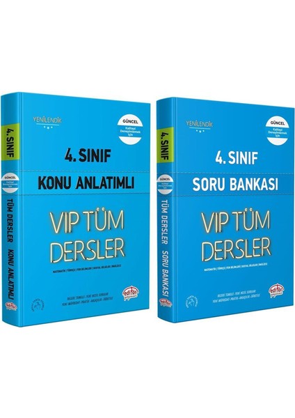 4.sınıf Vip Tüm Dersler Konu ve Soru Seti 2 Kitap