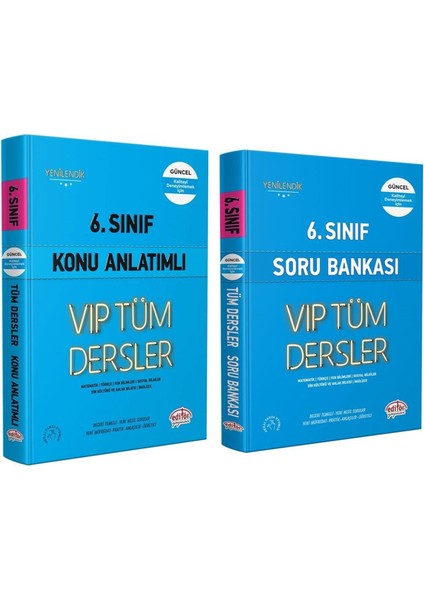 6.sınıf Vip Tüm Dersler Konu ve Soru Seti 2 Kitap