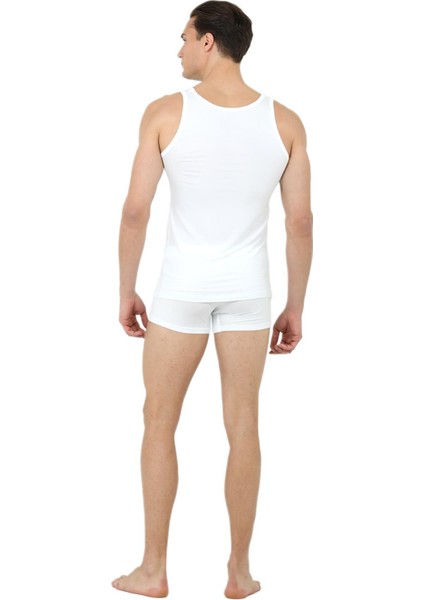 Erkek Beyaz Modal Atlet Boxer Set 220301