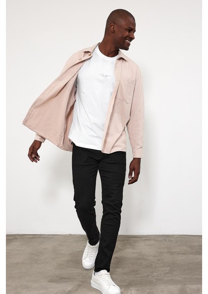 Erkek Tom Taş Oversize Gabardin Gömlek