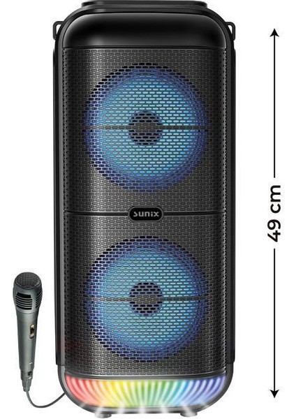 Bts-95 1800 Mah 6,5 x2 Mikrofonlu LED Işıklı Bluetooth Hoparlör