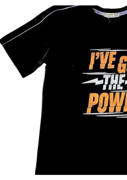 Erkek Çocuk Power Yazılı Pamuklu Tshirt