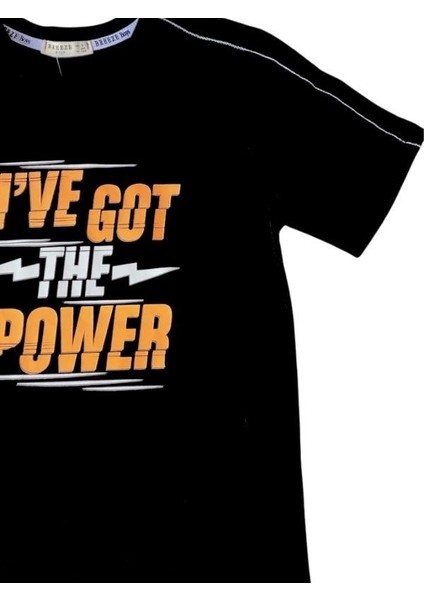 Erkek Çocuk Power Yazılı Pamuklu Tshirt