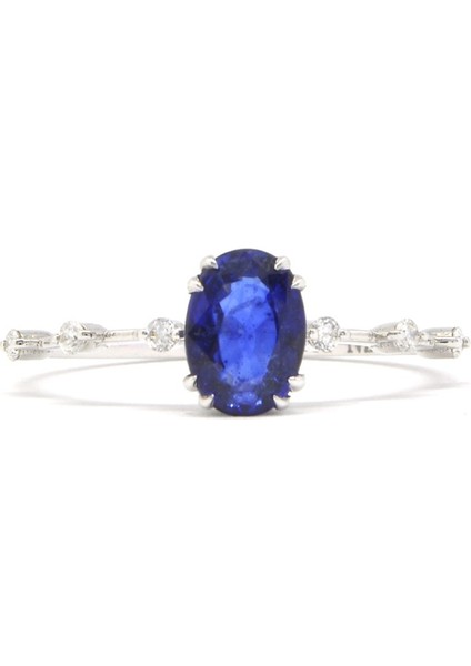 Oval Safir Pırlantalı Yüzük