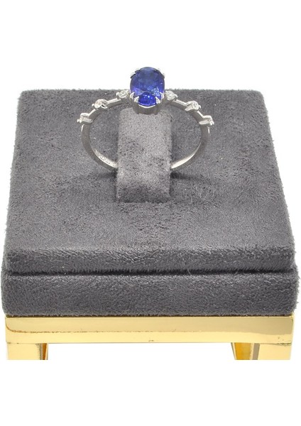 Oval Safir Pırlantalı Yüzük modelleri