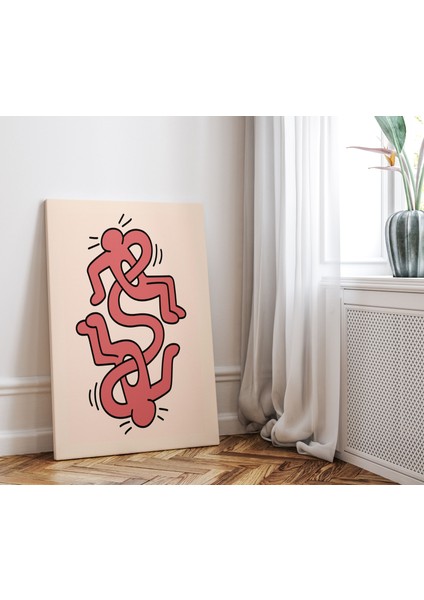 Pop Art Ev Dekorasyonu Kanvas Tablo Keith Haring Modern Sanatsal Tablo Cafe Dekor