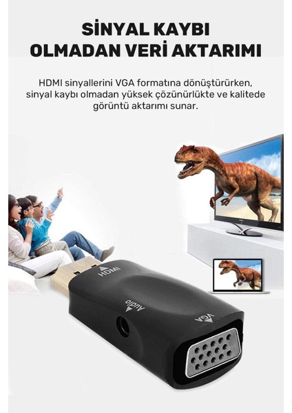 HDMI To VGA Çevirici Dönüştürücü Adaptör