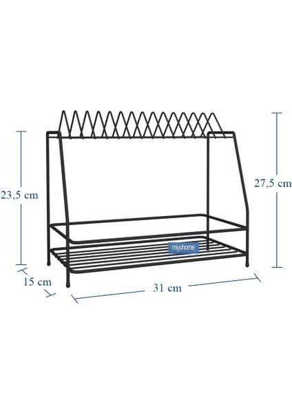 Tekno Trust 25 X 30 Cm Metal Kahve Köşesi Pratik Bulaşıklık Tezgah Üstü Bulaşık Kurutma Fincan Kupa Düzenleyici indirimleri