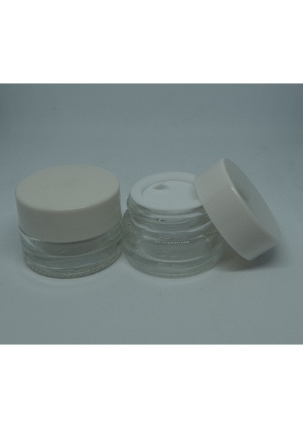 Krem Kutusu 5 ml (20 Adet) Boş Şeffaf Cam Kavanoz