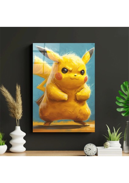 Pokemon Pikachu Temalı Metal Poster Tablo