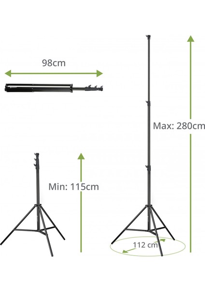 280CM Işık Ayağı - Yaylı