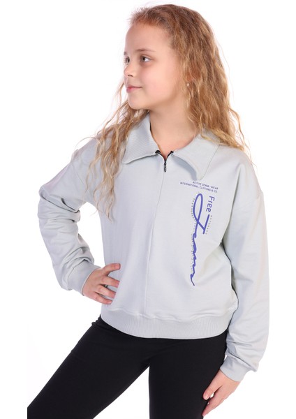 Kız Çocuk Free Jeans Baskılı Sweatshirt