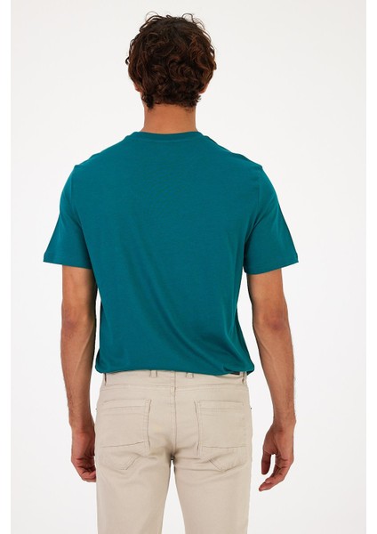 Erkek Vena Orman Baskılı Bisiklet Yaka Regular Fit Tişört fırsatları