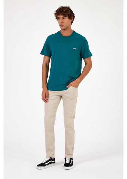 Erkek Vena Orman Baskılı Bisiklet Yaka Regular Fit Tişört